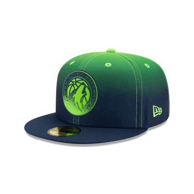 Minnesota Timberwolves Gorra | New Era NBA Back Half 59fifty Fitted Cap Mexico - Azules